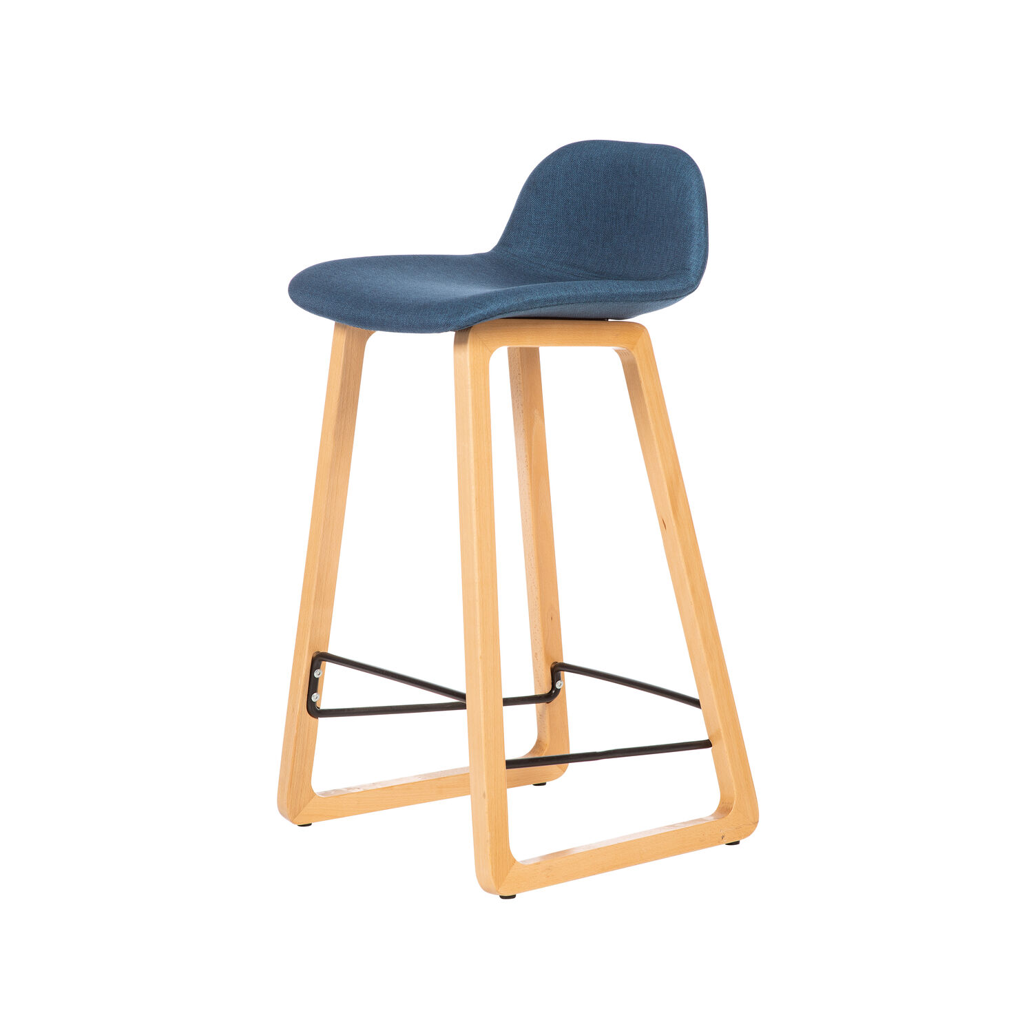 Arc Stool Upholstered Timber Base 2