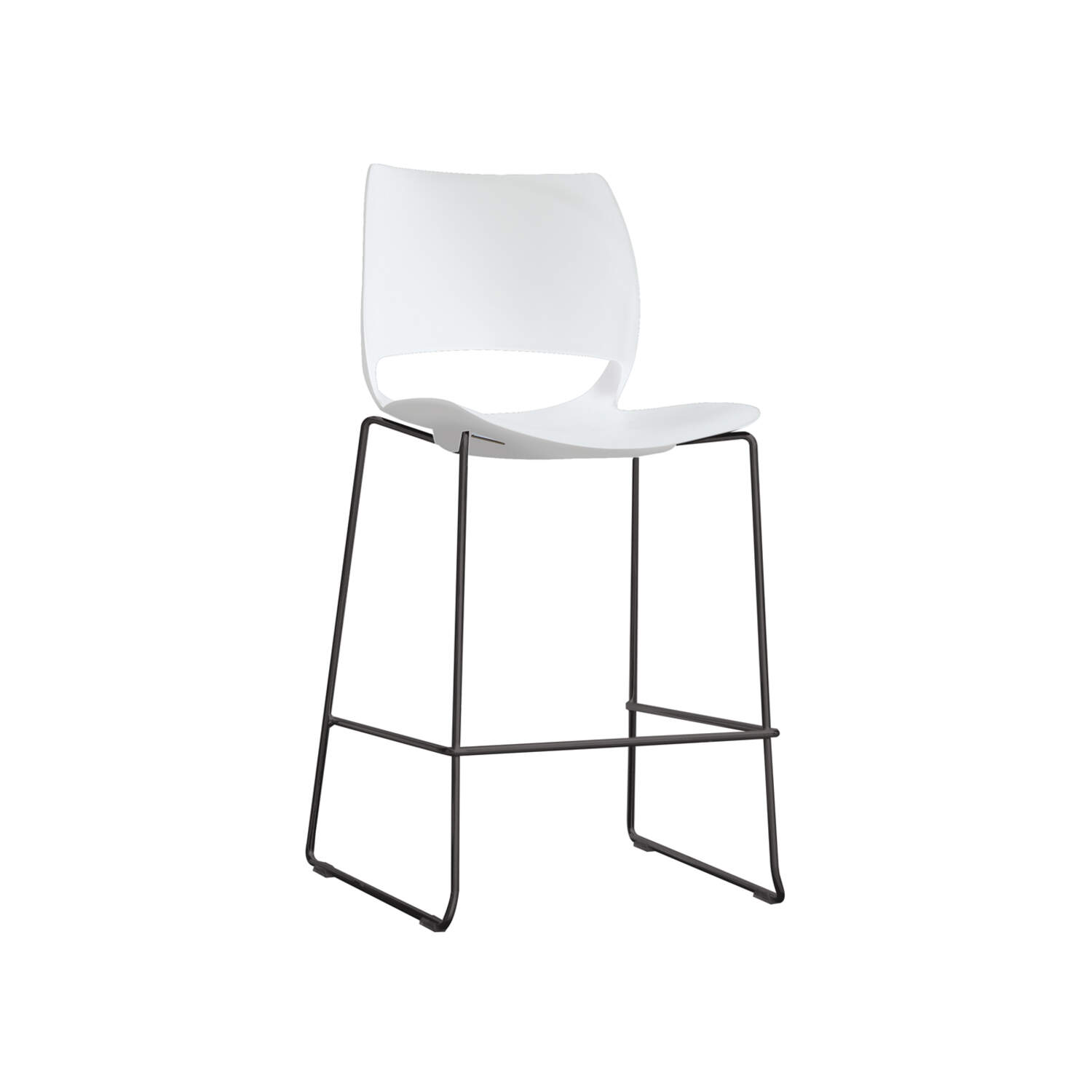 Vogue Stool Blackframe White