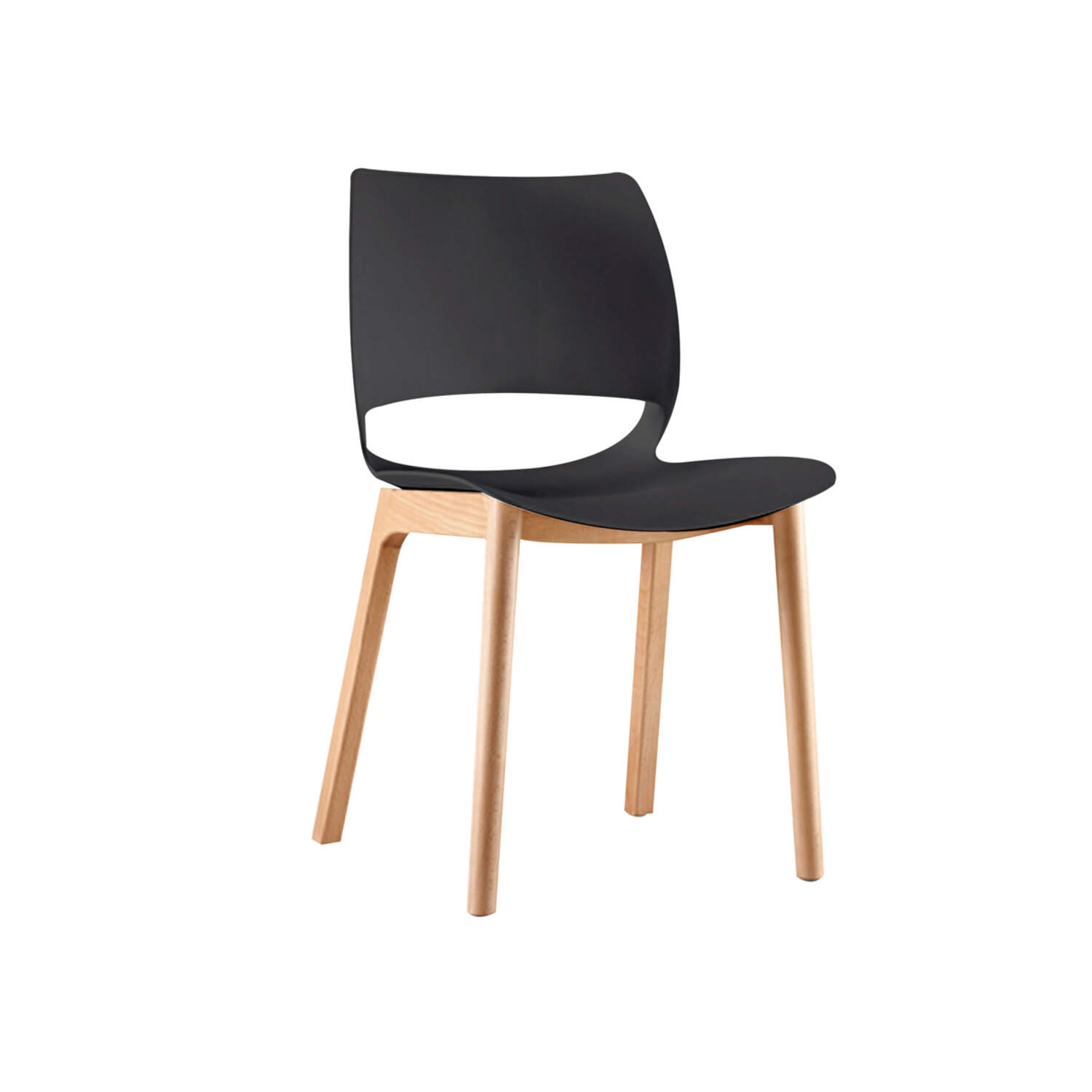 Vogue Visitors Chair Black Wooden Legs