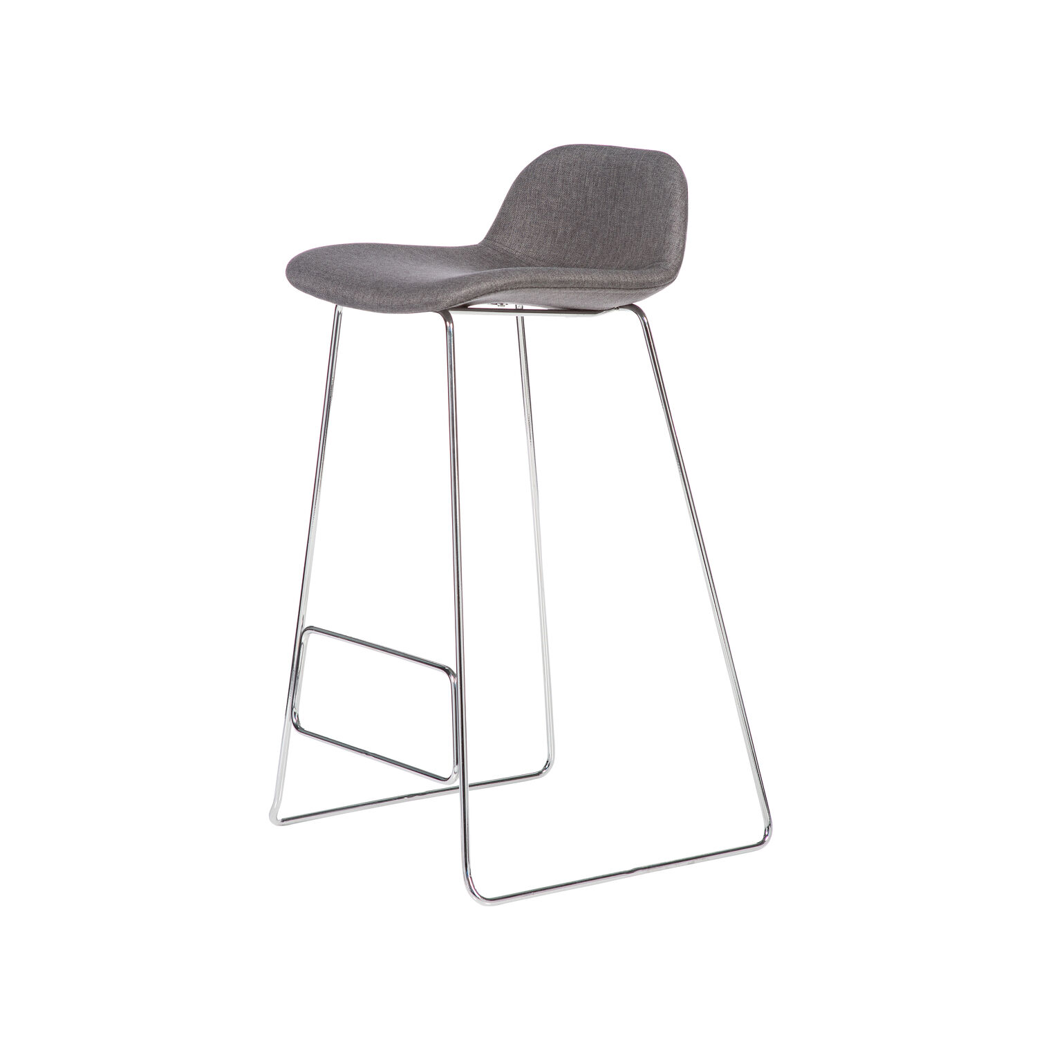 Arc Stool Upholstered Chrome Base 2