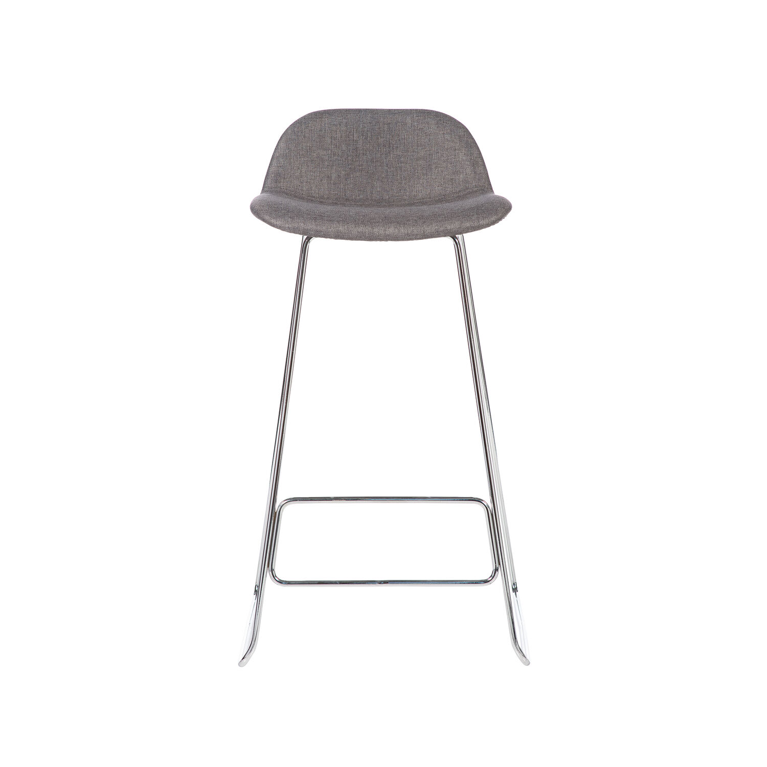 Arc Stool Upholstered Chrome Base 1