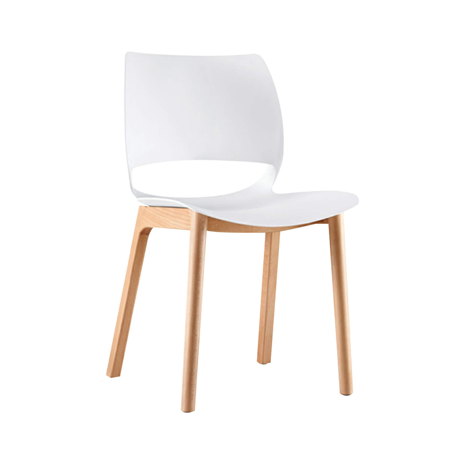 Vogue Visitors Chair White Wooden Legs