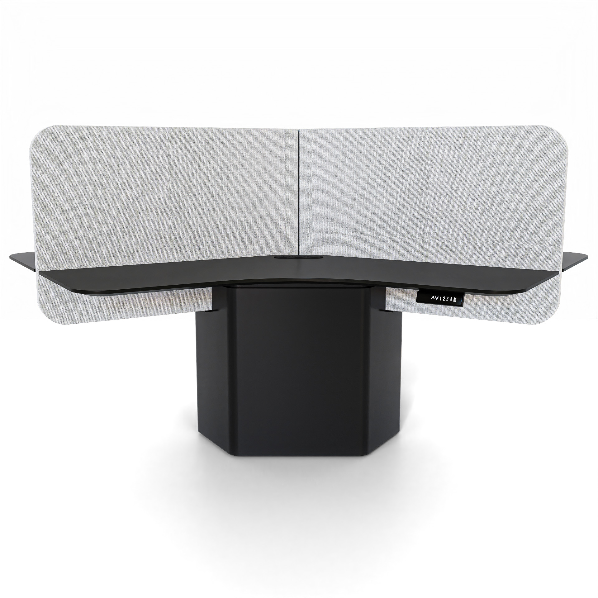 Bemben 120° Drum Base Sit Stand Desk FRONT BLACK