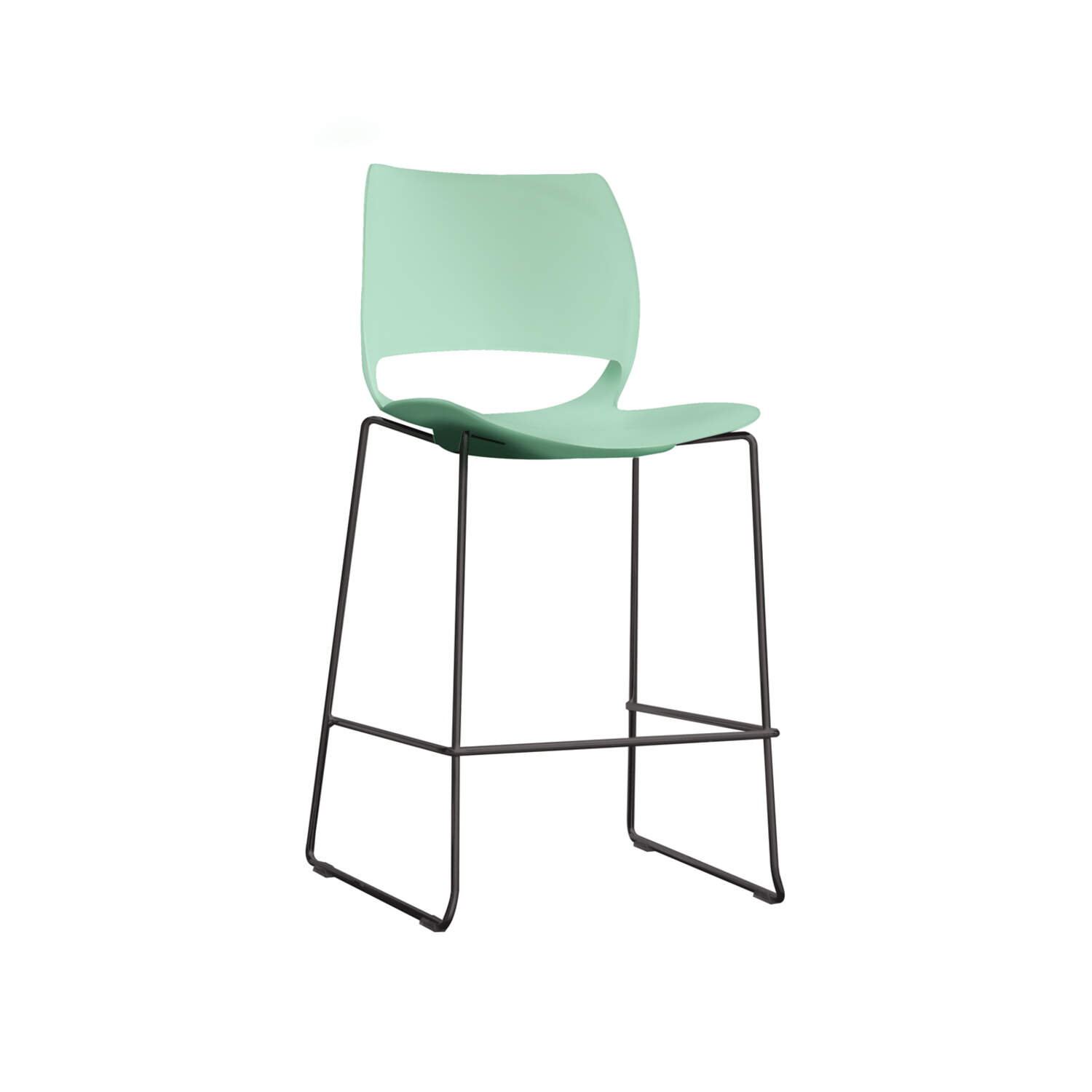 Vogue Stool Blackframe Green