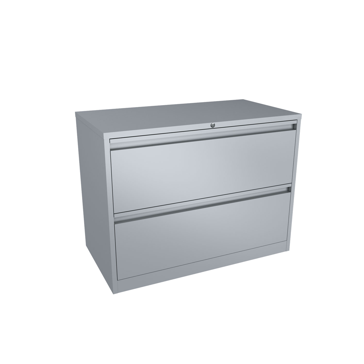 Lateral Filling Cabinet 2 Drawers Grey