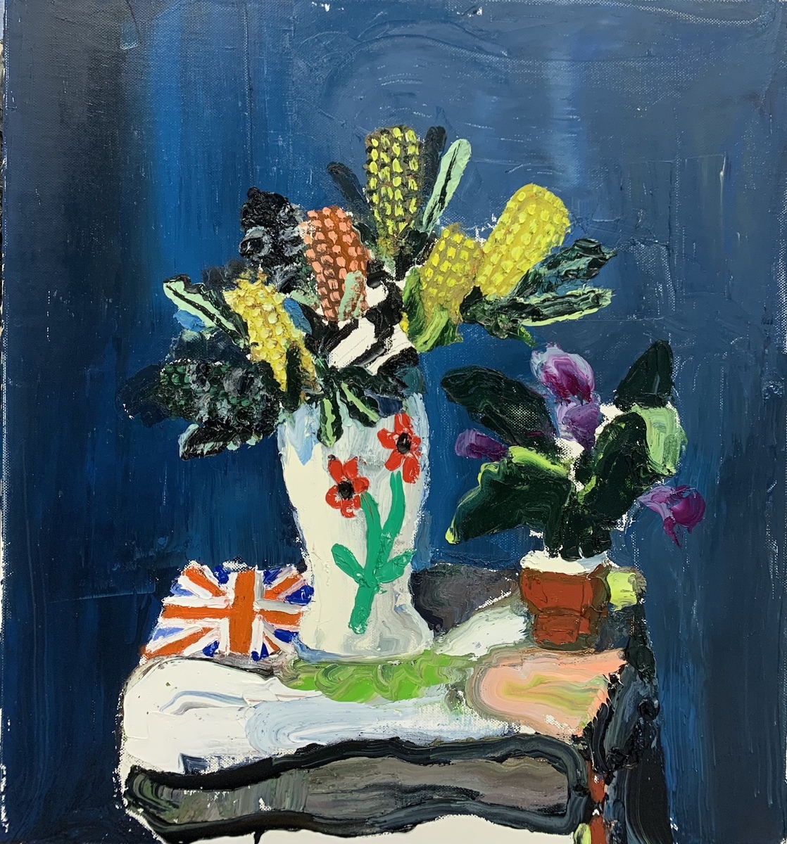 Paul Ryan Banksias In A Happy Pot 122X112 Oil On Linen